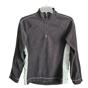 Alo Womens Air Land Ocean 1/4 Zip‎ Fleece Pullover Large Black Outdoor